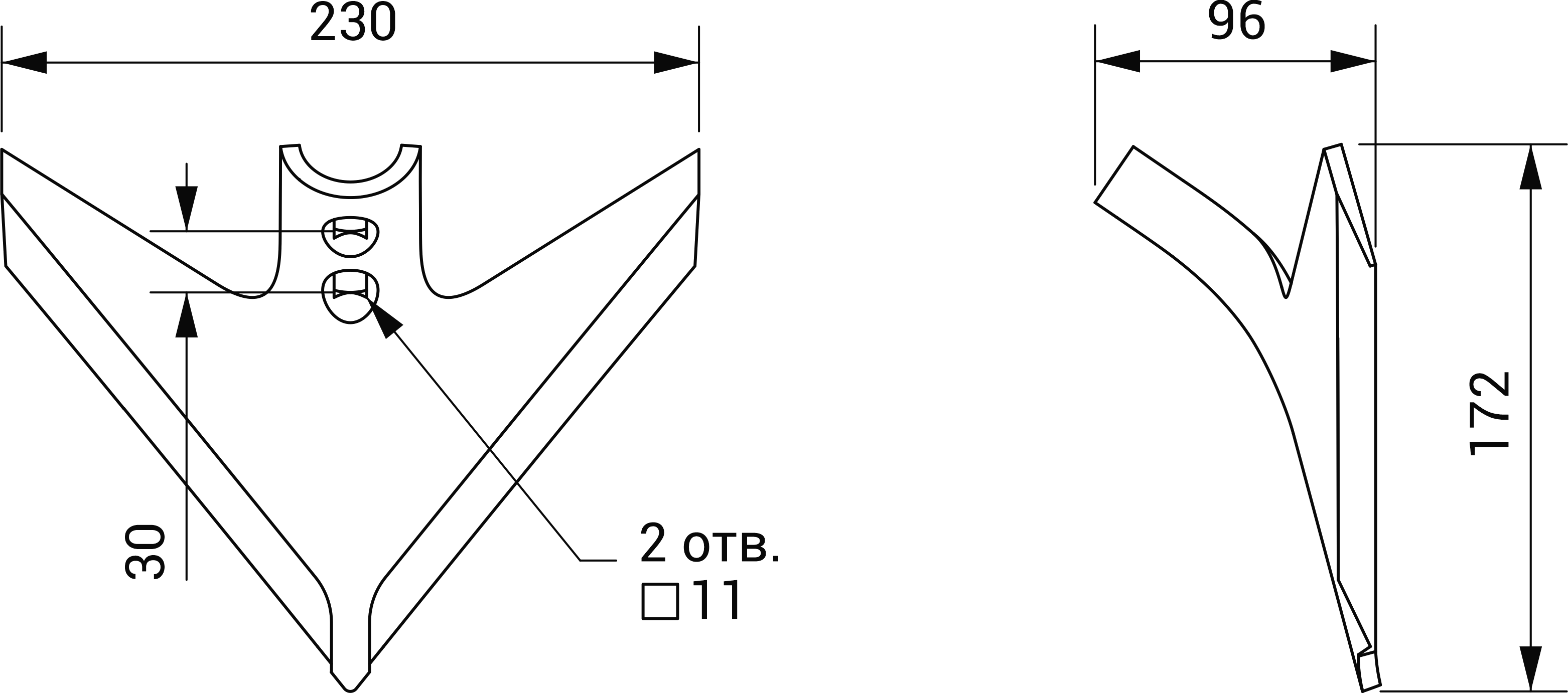 Лапа "КПМ" (47.1040.001) S=6мм, L=230мм М(2)