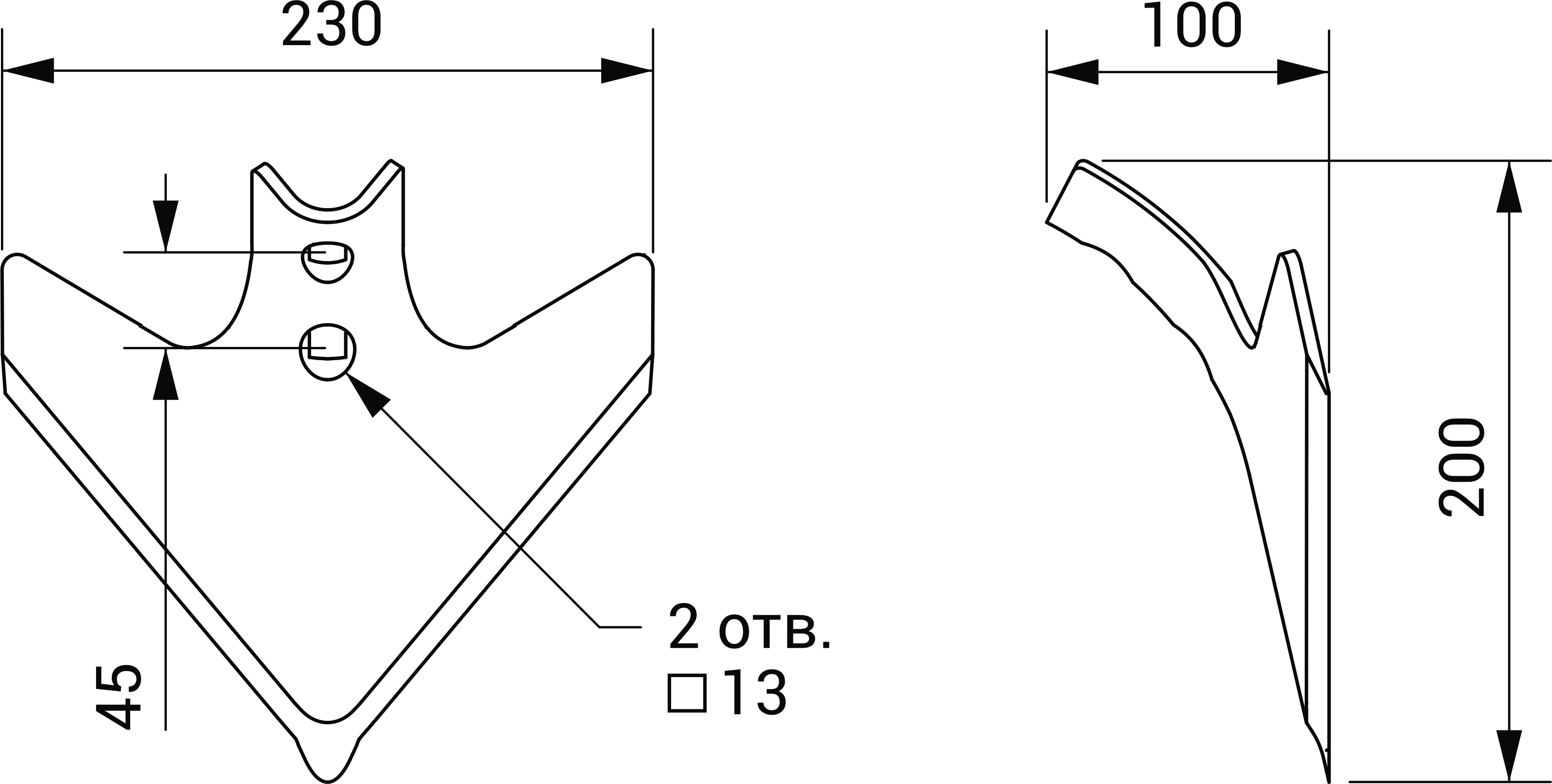 Лапа РЗЗ.1599.6СА S=6мм, L=230мм М(2)